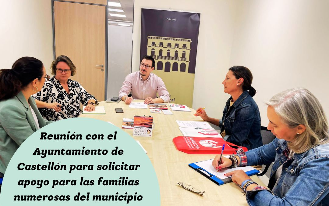 Solicitamos al Ayuntamiento de Castellón una apuesta firme por las familias numerosas del municipio y su tejido asociativo